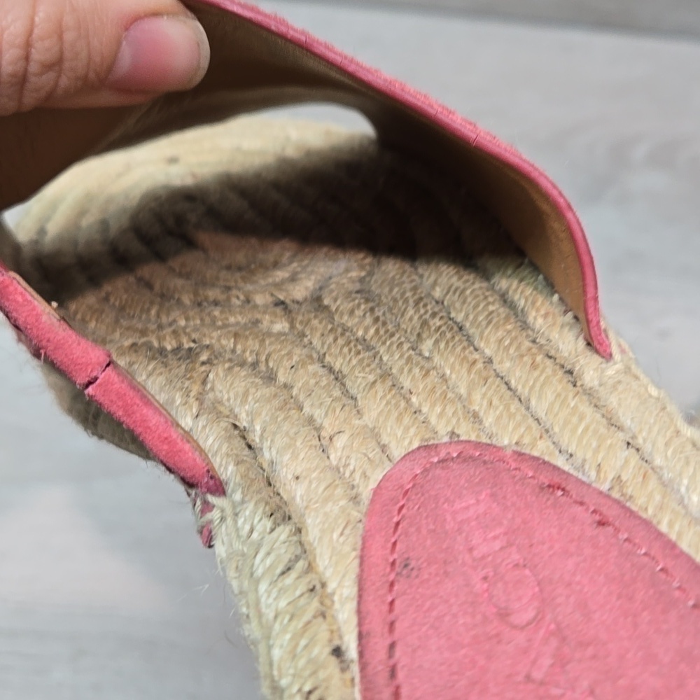 Coach Women Espadrille Leather Sandals shoes flats sz 8B - Picture 12 of 13